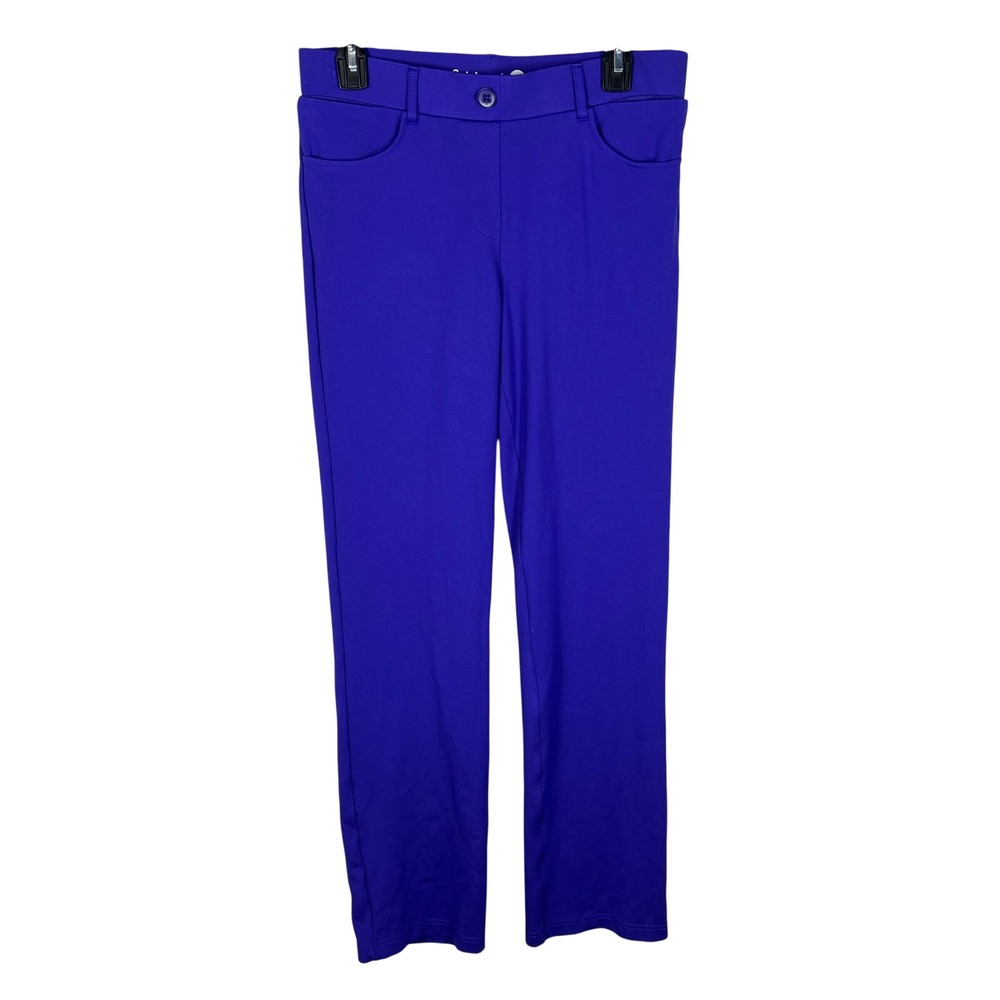 Betabrand Dress Pant Yoga Pants Women M Purple Straight Leg 7 Pocket Commuter